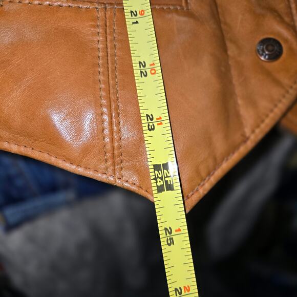 Down by Schott Leather Vest Shearling Collar Size 14 Made USA VTG - Picture 13 of 13